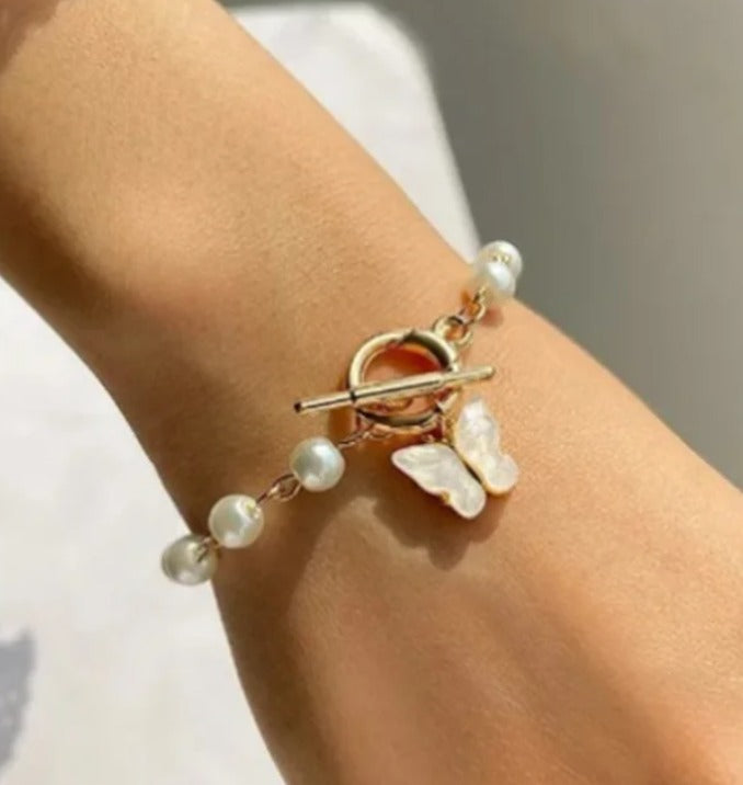 Butterfly Pearl Bracelet