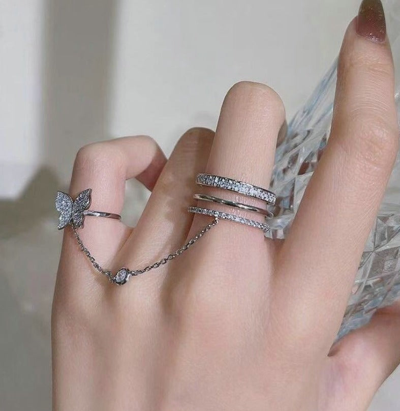 BUTTERFLY CHAIN STYLISH KOREAN RINGS