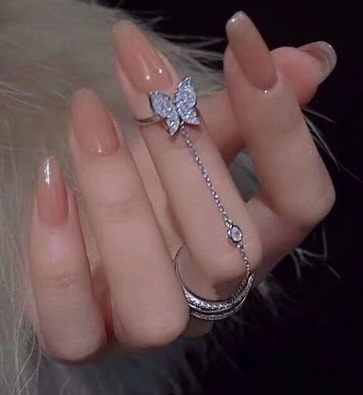 BUTTERFLY CHAIN STYLISH KOREAN RINGS