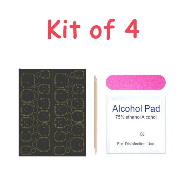 MEDIUM LONG 24 PC ARTIFICIAL NAILS NUDE PINK W/ KIT