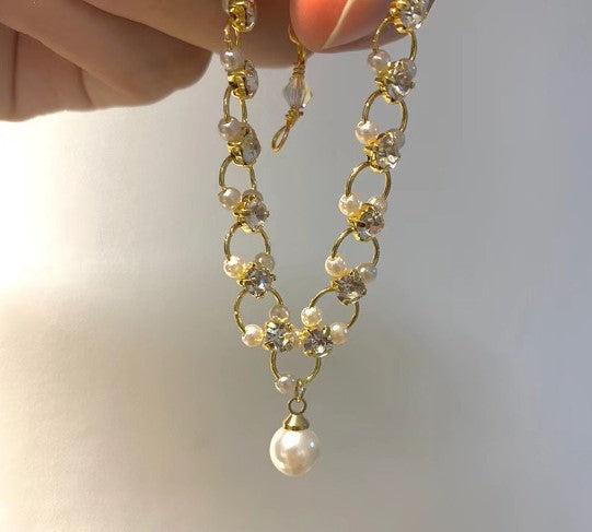 Diamond Pearl Bracelet