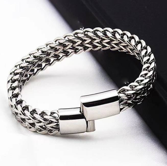 MENS ANTI TARNISH STAINLESS STEEL CHAIN BRACELET