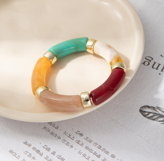RESIN TUBE STRETCHABLE KOREAN BRACELET