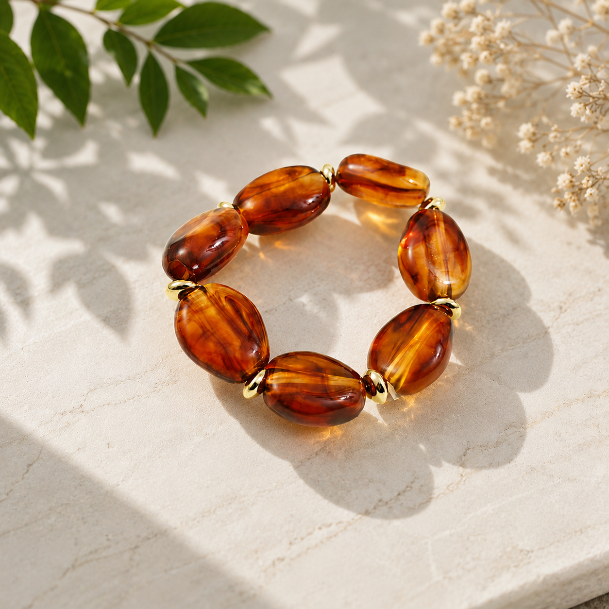 RESIN BEADED STRETCHABLE KOREAN BRACELET