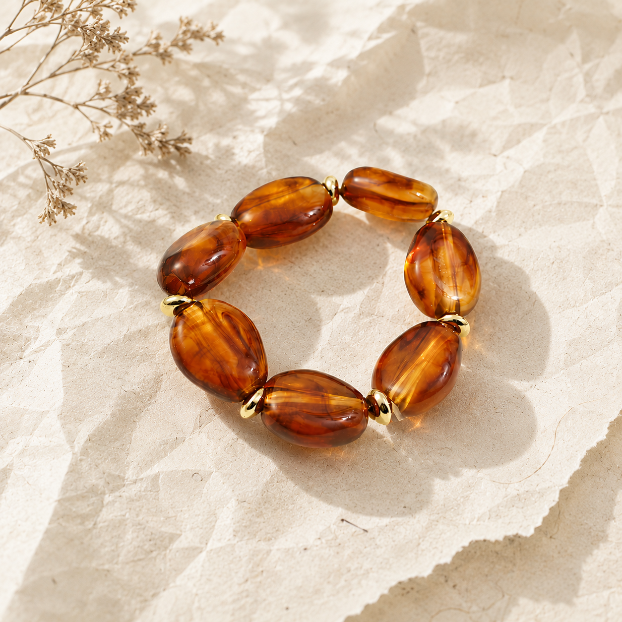 RESIN BEADED STRETCHABLE KOREAN BRACELET