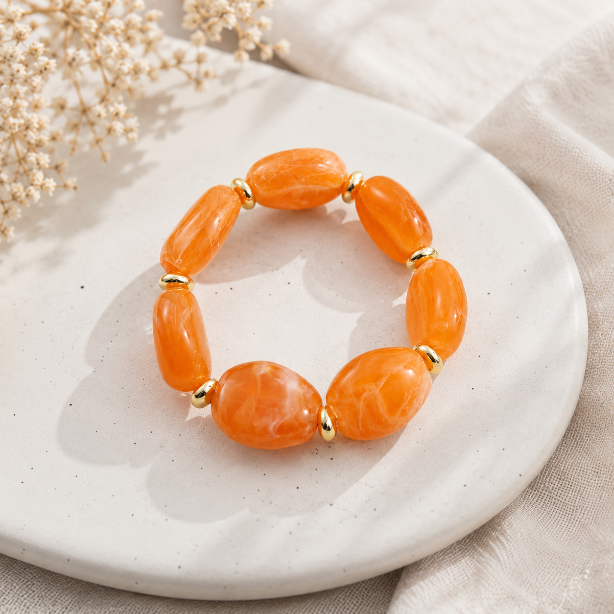 RESIN BEADED STRETCHABLE KOREAN BRACELET