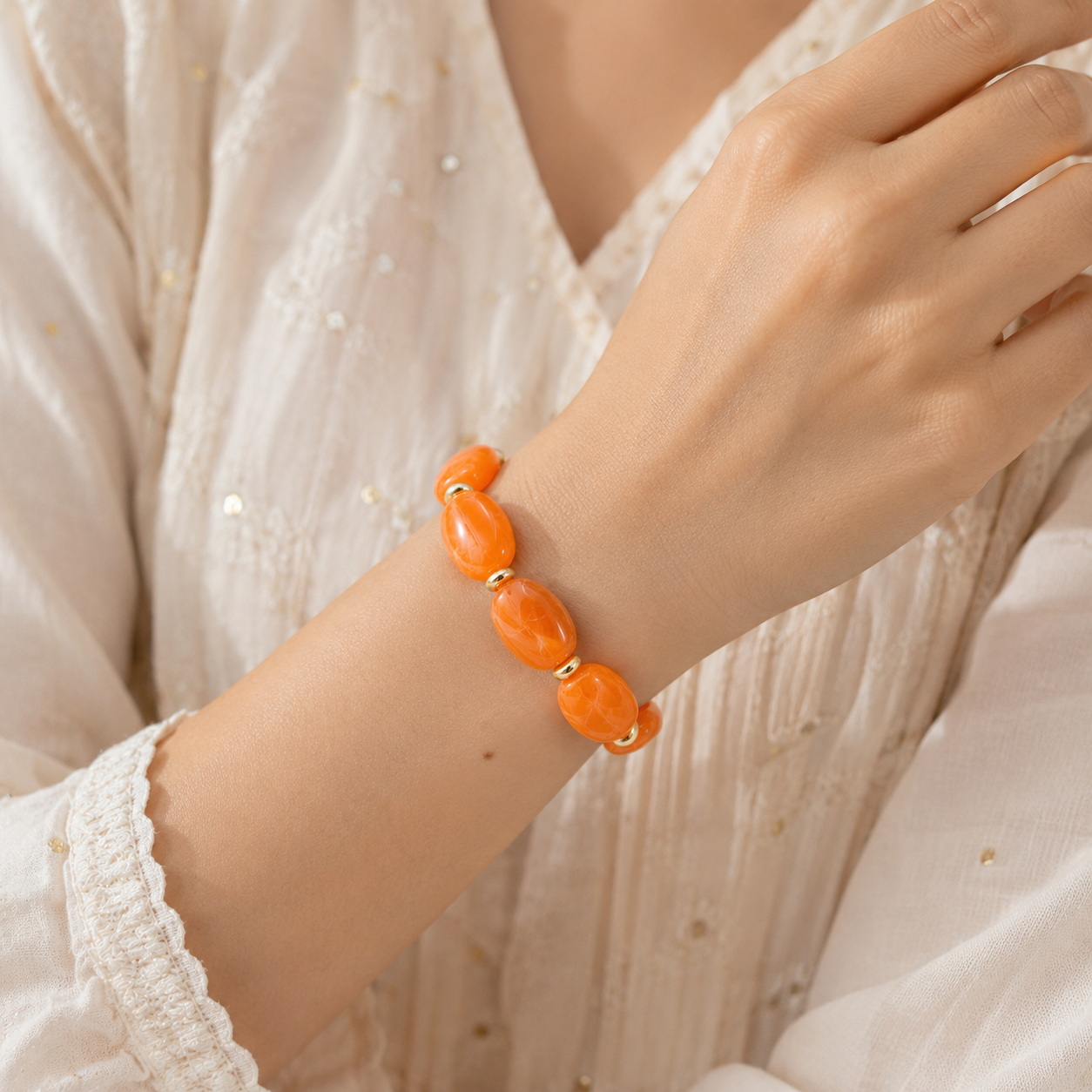 RESIN BEADED STRETCHABLE KOREAN BRACELET