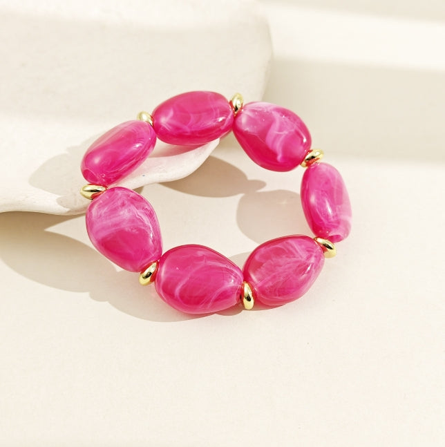 RESIN BEADED STRETCHABLE KOREAN BRACELET