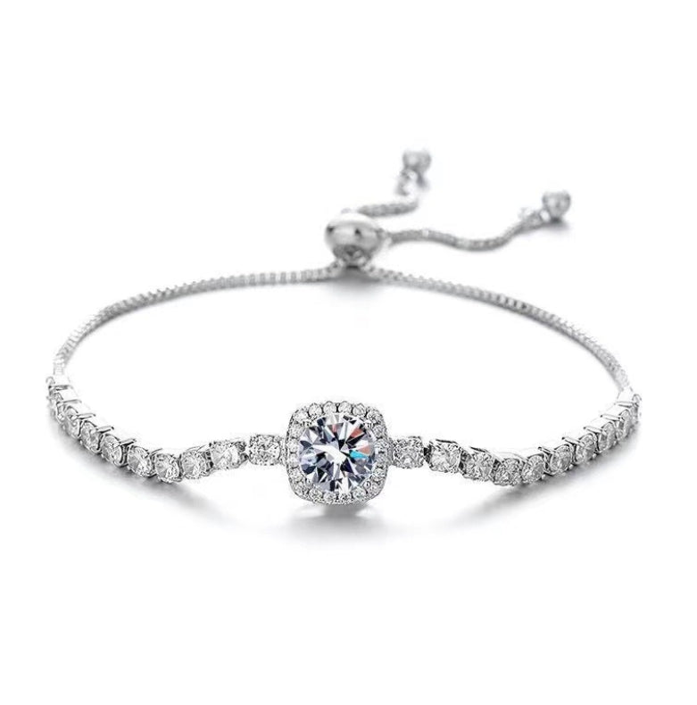 SILVER AD STONE BRACELET