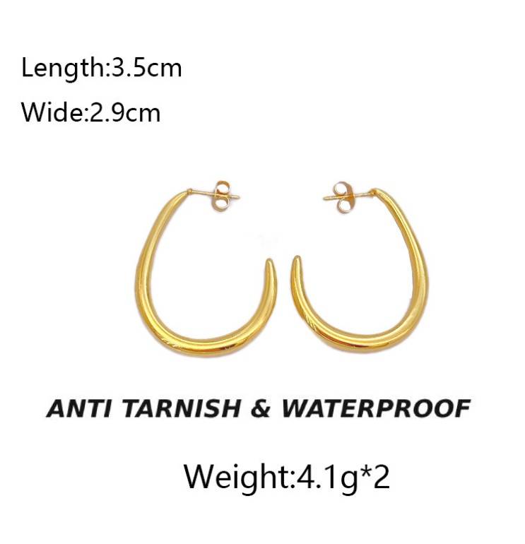 GOLD ANTI TARNISH BIG HOOP KOREAN EARRINGS