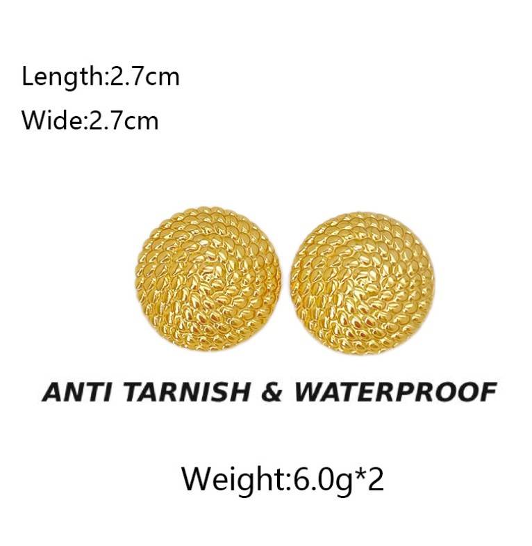 GOLD ANTI TARNISH TRADITIONAL DOME STUD EARRINGS