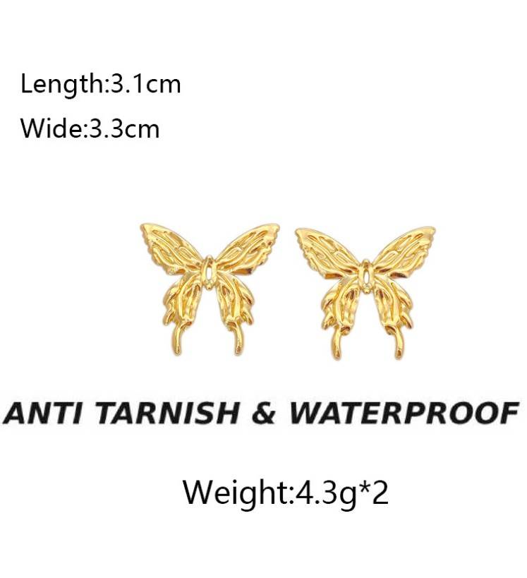 BUTTERFLY ANTI TARNISH STUD KOREAN EARRINGS
