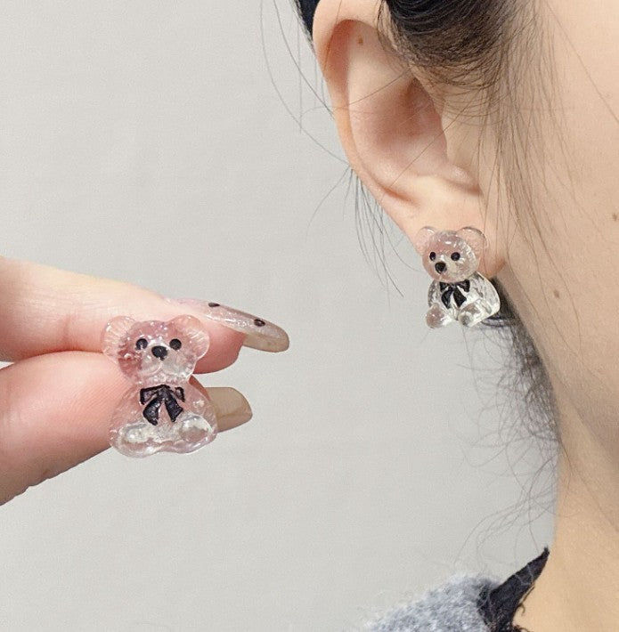 TEDDY BEAR STUDS KOREAN EARRINGS