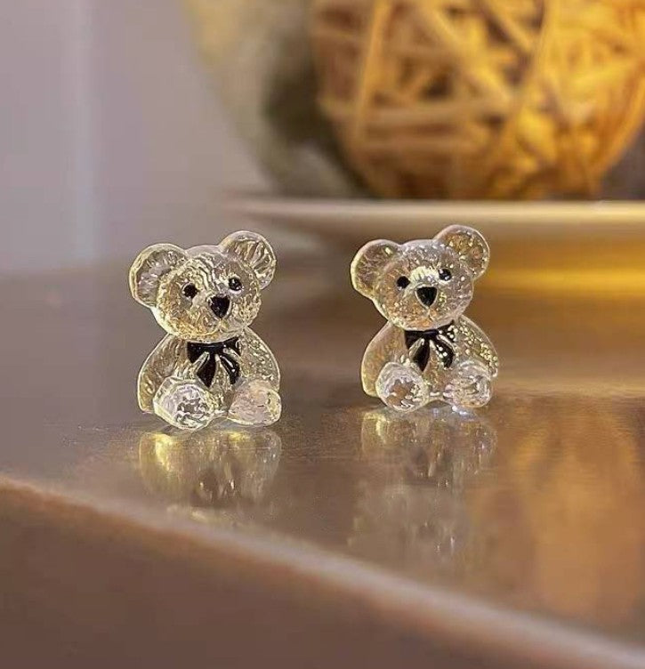 TEDDY BEAR STUDS KOREAN EARRINGS
