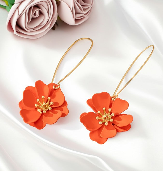 FLOWER DROP KOREAN EARRING