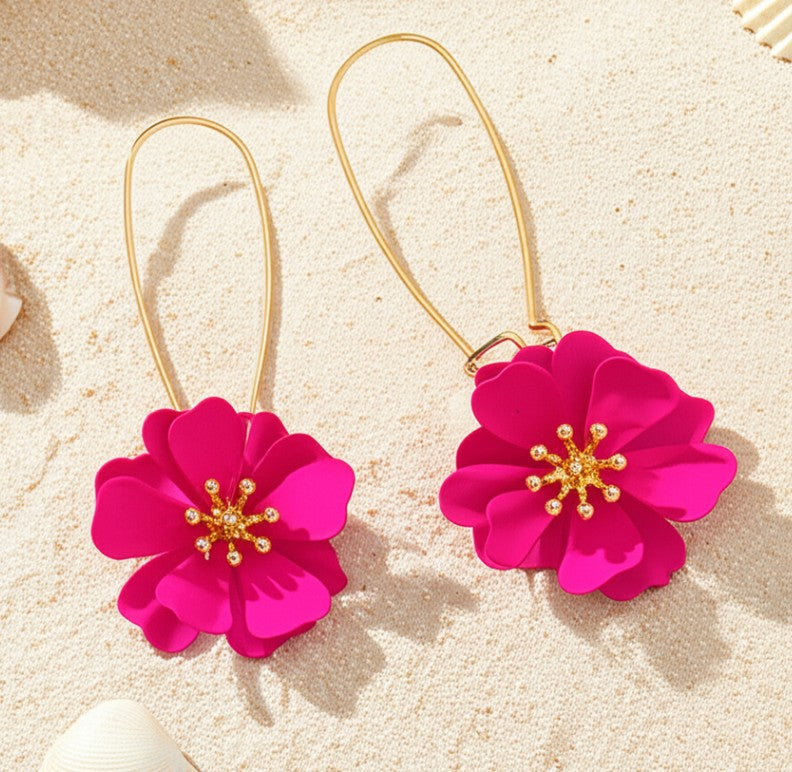 FLOWER DROP KOREAN EARRING