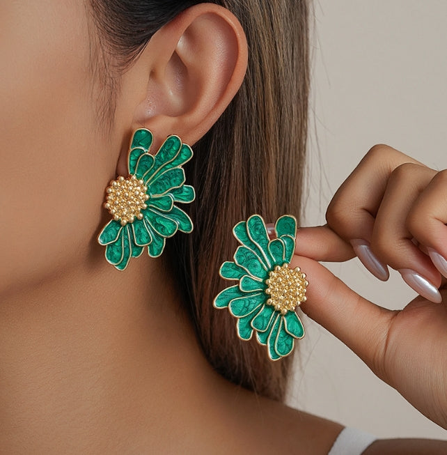 DAISY FLOWER STUDS KOREAN EARRINGS