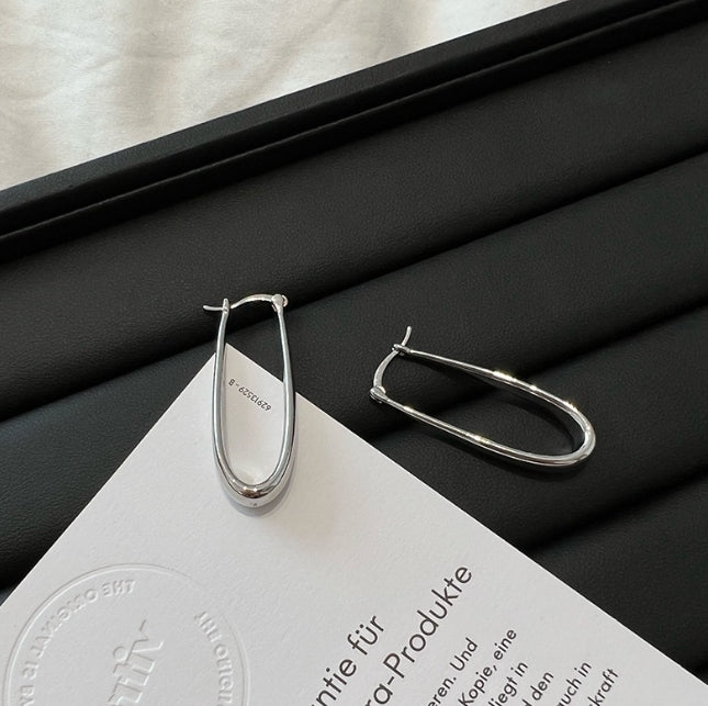 LONG U SHAPE HOOP KOREAN EARRINGS