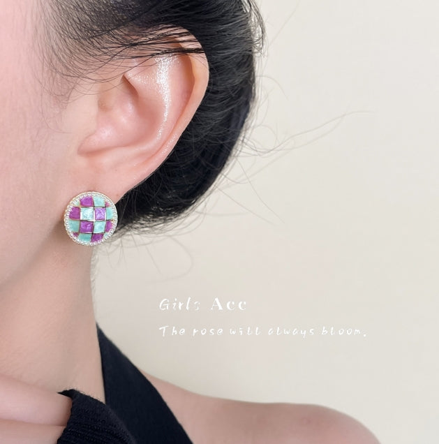 ENAMEL STUDS KOREAN EARRINGS