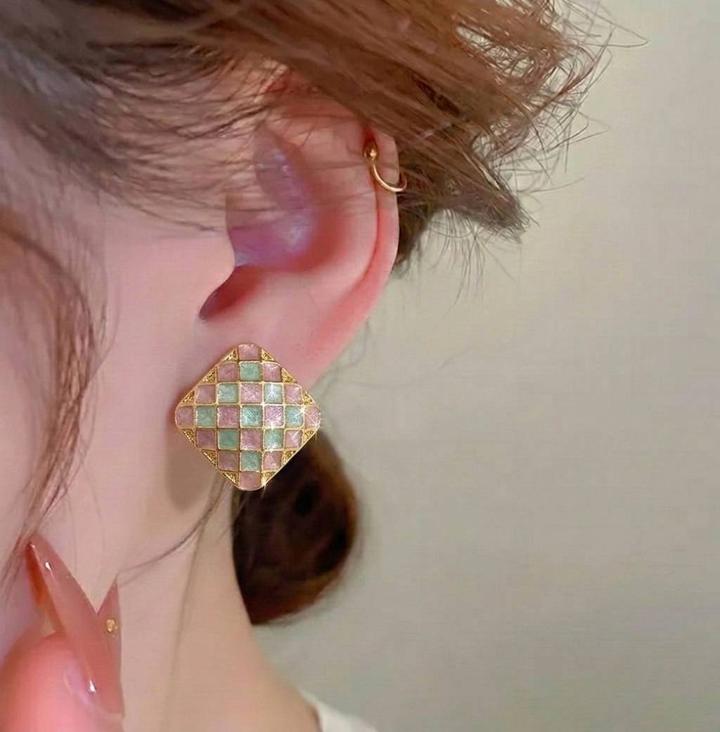 SQUARE SHAPE STUDS KOREAN EARRINGS