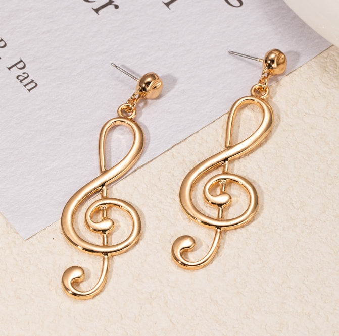 MUSICAL NOTE DROP KOREAN EARRINGS
