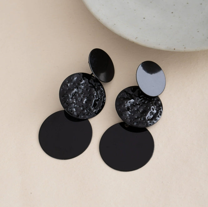 BLACK KOREAN DROP EARRINGS