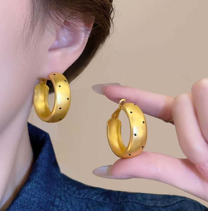 POLKA DOT HOOP EARRINGS