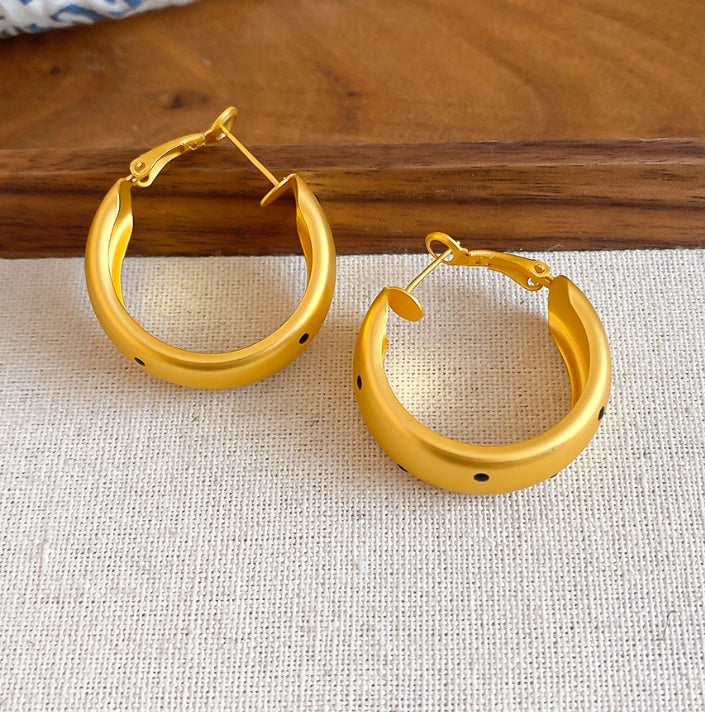 POLKA DOT HOOP EARRINGS