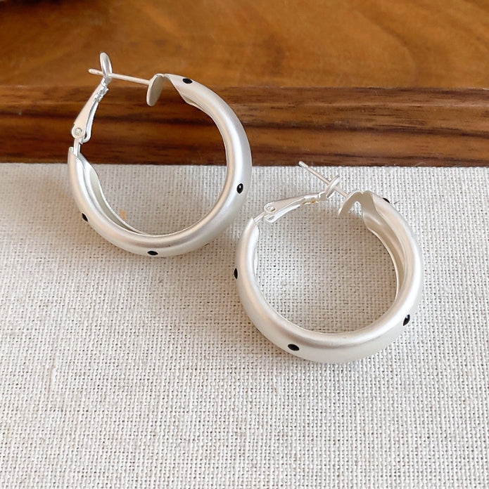 POLKA DOT HOOP EARRINGS