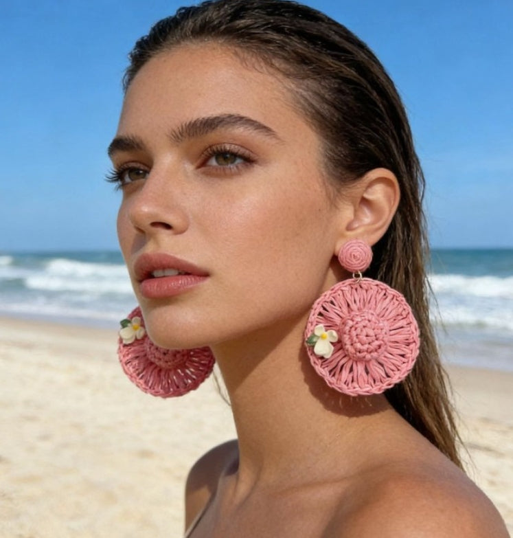BIG FLOWER DROP EARRINGS