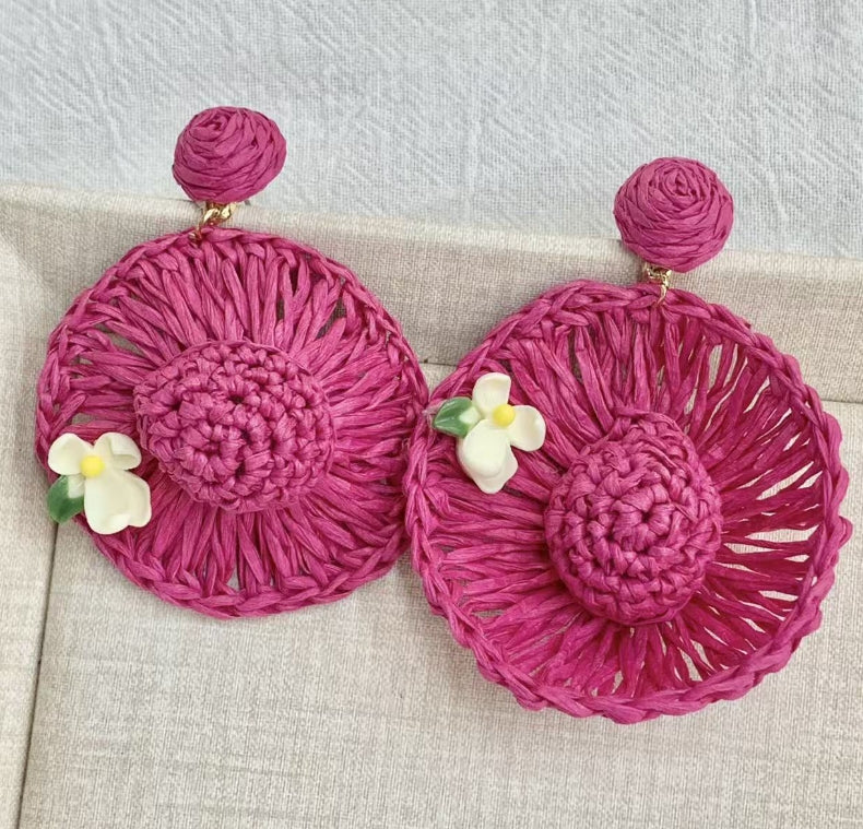 BIG FLOWER DROP EARRINGS