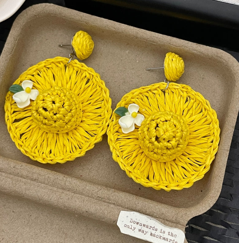 BIG FLOWER DROP EARRINGS
