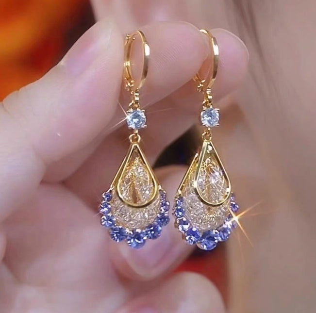 PURPLE DIAMOND DROP EARRING