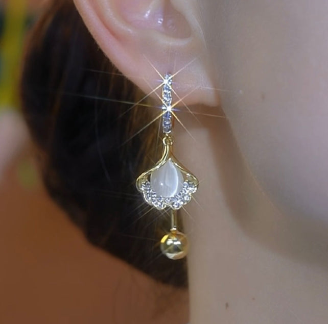 GINKGO LEAF KOREAN DROP EARRING