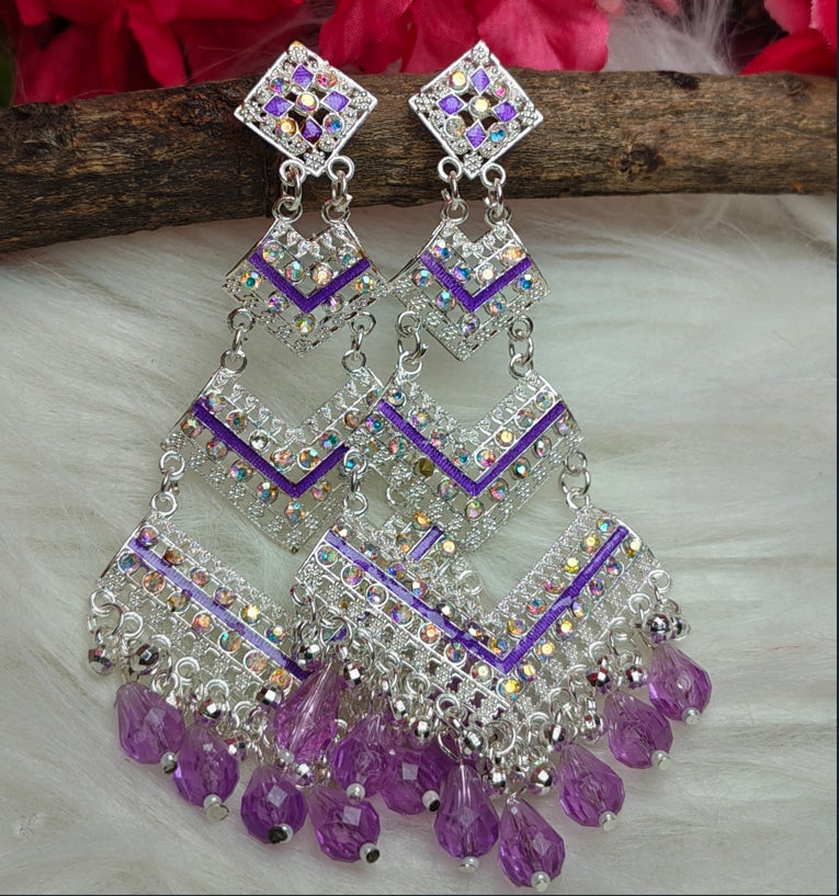 CHANDELIER BIG GEOMETRICAL ETHNIC TRADITIONAL EARRING