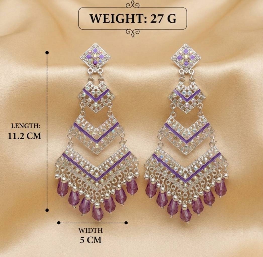 CHANDELIER BIG GEOMETRICAL ETHNIC TRADITIONAL EARRING