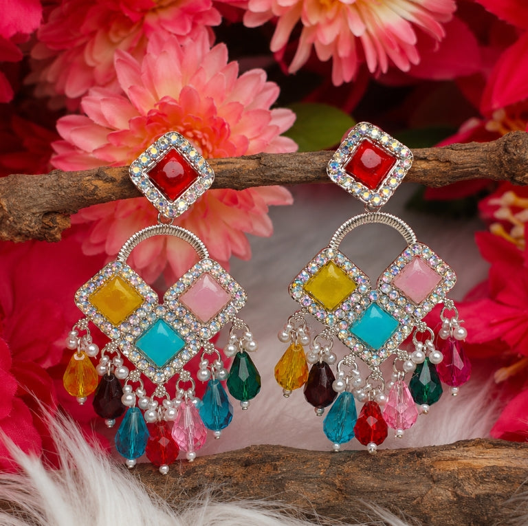 MULTICOLOR CHANDELIER TRADITIONAL JHUMKA EARRING