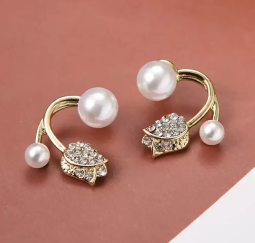 Tulip Lotus Pearl stud Earring