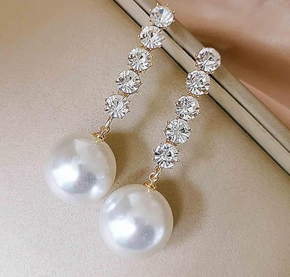Pearl Crystal Drop Earring
