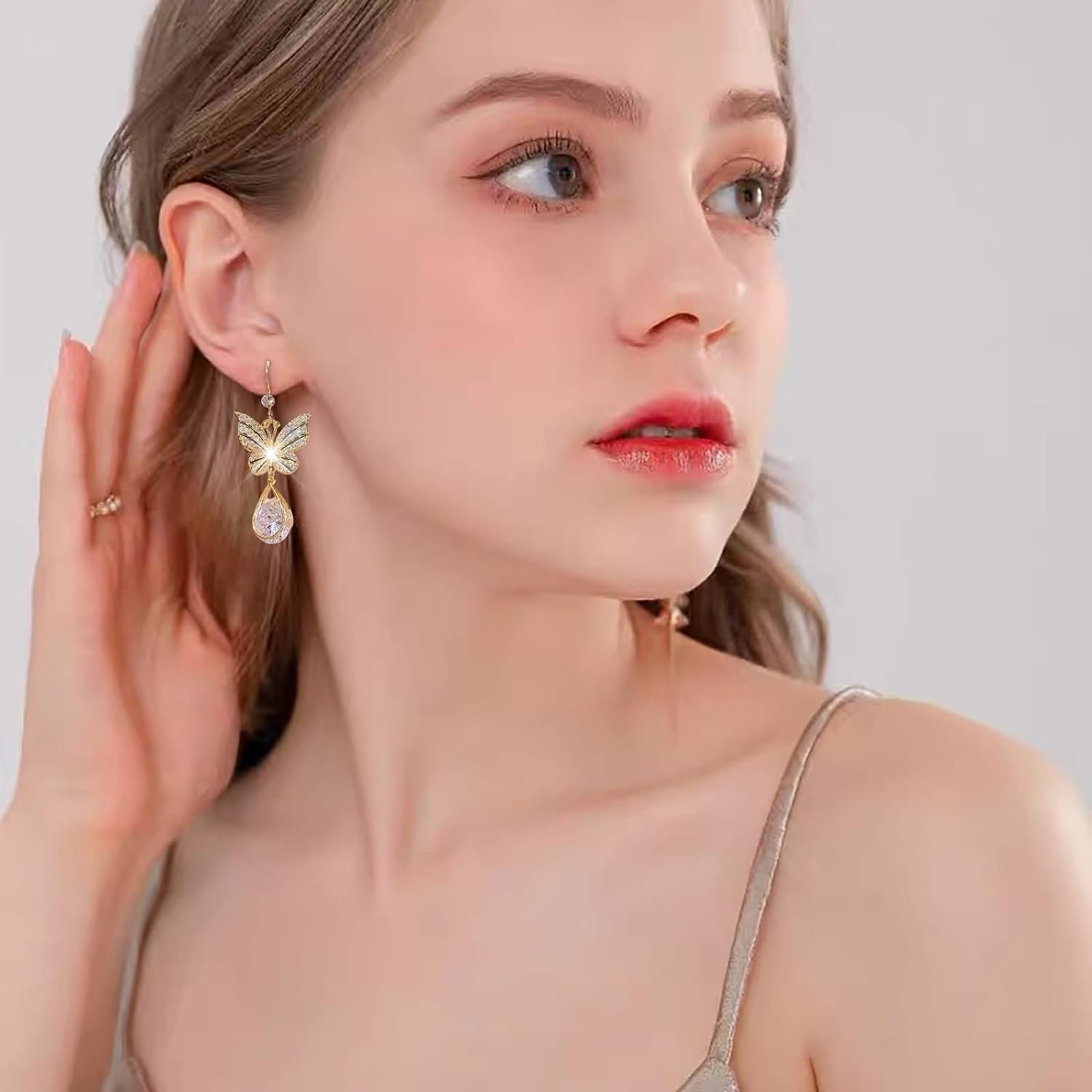 Butterfly Crystal Drop Earring
