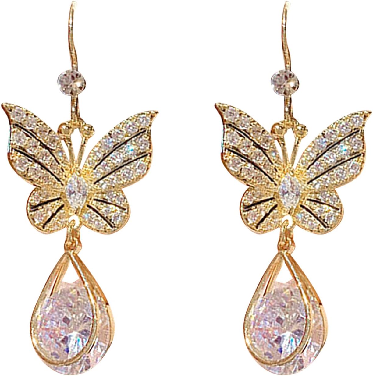 Butterfly Crystal Drop Earring