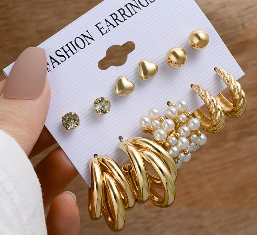 6 Pair Combo Set Earring
