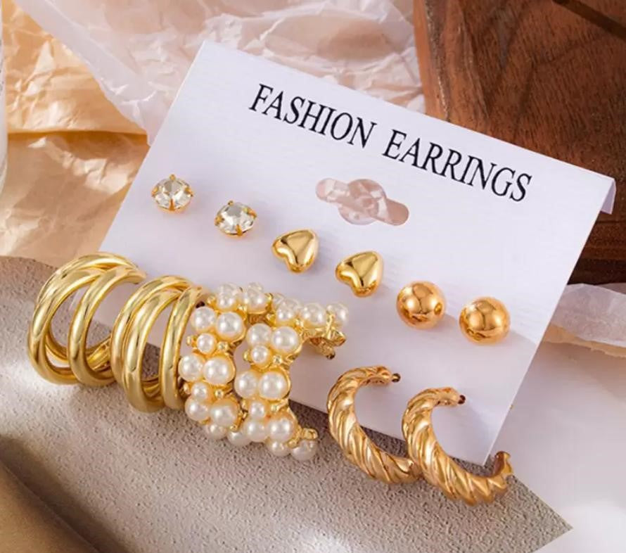 6 Pair Combo Set Earring