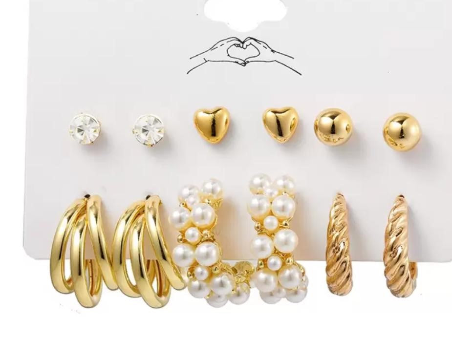 6 Pair Combo Set Earring