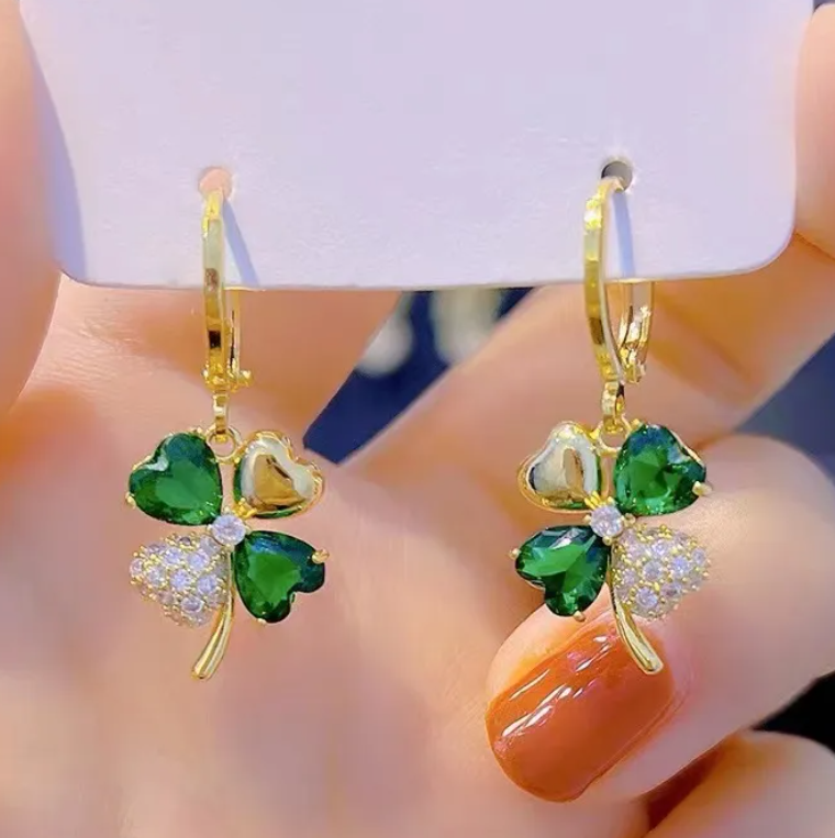 Heart Crystal drop Earring