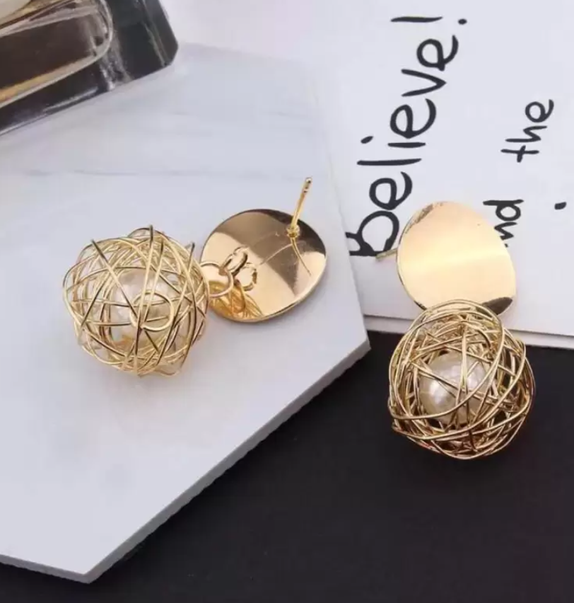 Pearl Ball Drop Earring