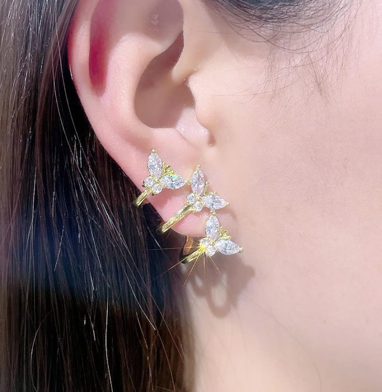 3 Butterfly stud Earring