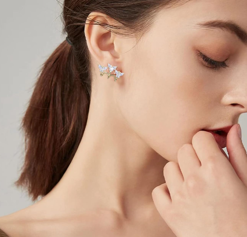 3 Butterfly stud Earring