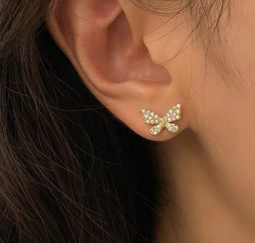 Double Ear chain Butterfly Earring