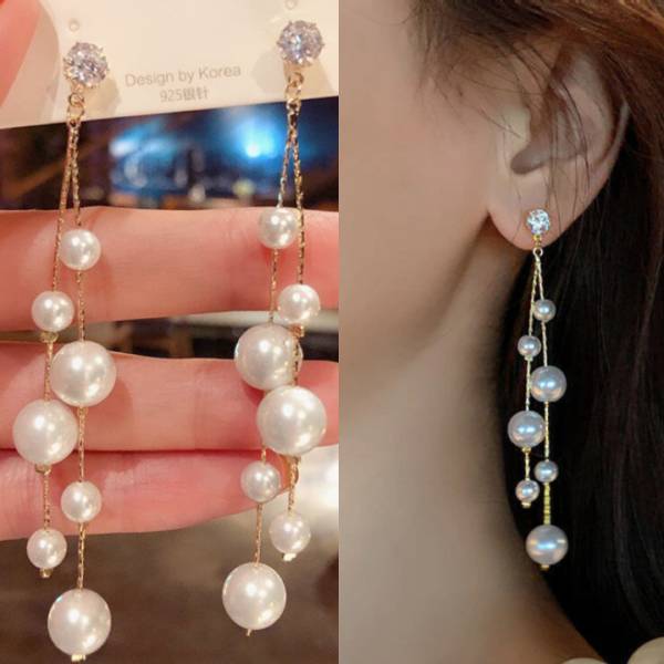 Long Chain Pearl Earring
